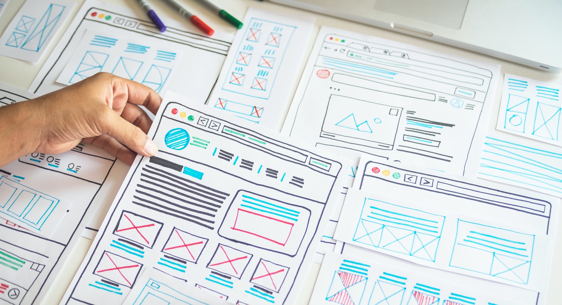 Hand drawn web design templates